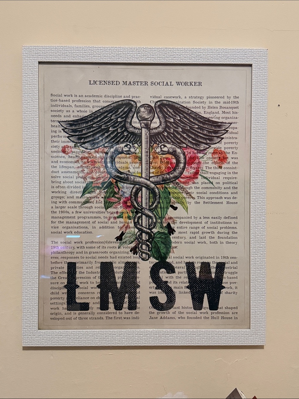 Licensed Master Social Worker (LMSW) Caduceus Art Print - Multi